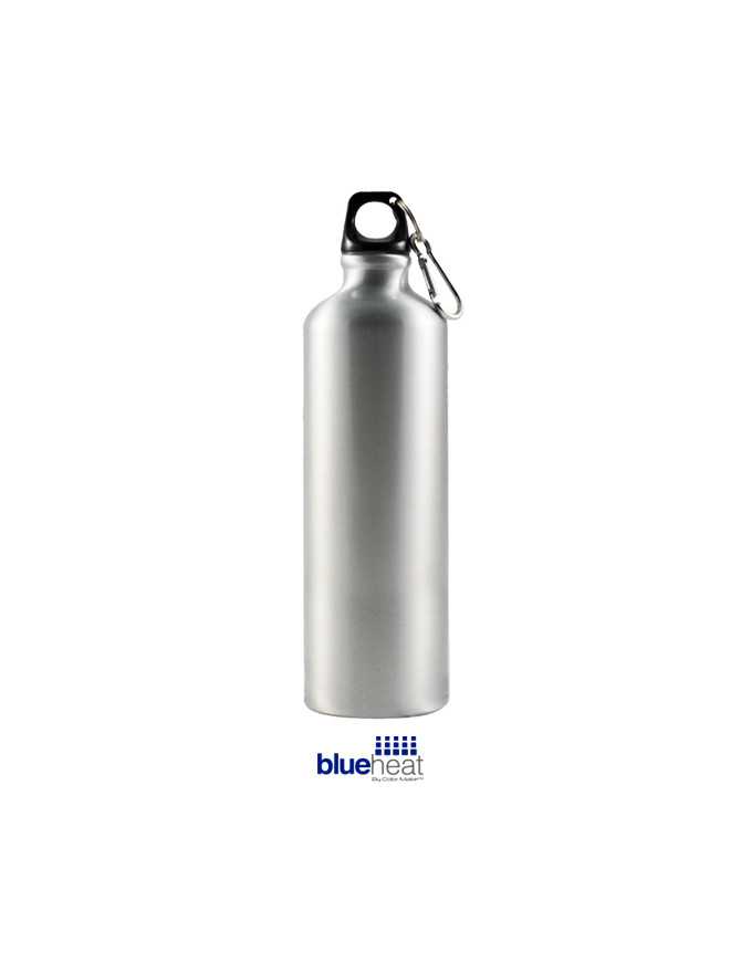 Botella de aluminio 750 ml. Blue heat deportiva color plata